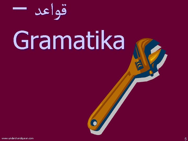 – ﻗﻮﺍﻋﺪ Gramatika www. understandquran. com 5 