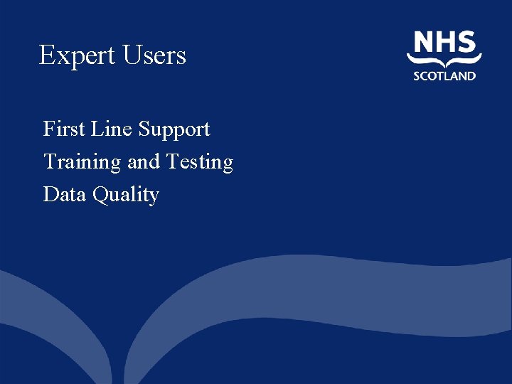 Expert Users First Line Support Training and Testing Data Quality 