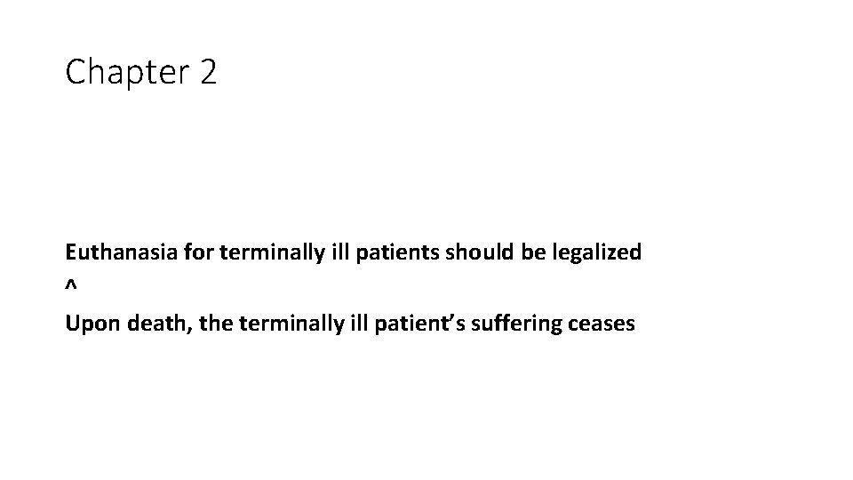 Chapter 2 Euthanasia for terminally ill patients should be legalized ^ Upon death, the