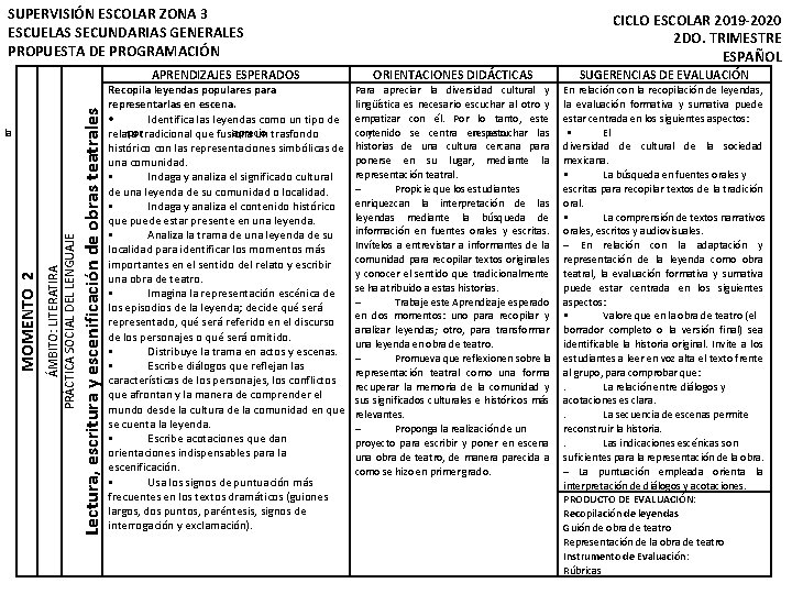 SUPERVISIN ESCOLAR ZONA 3 ESCUELAS SECUNDARIAS GENERALES PROPUESTA