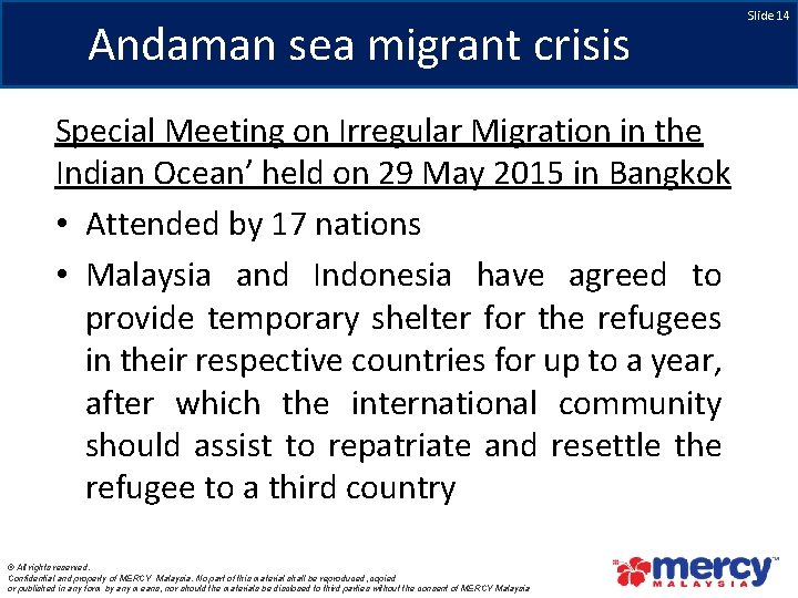 Andaman sea migrant crisis Special Meeting on Irregular Migration in the Indian Ocean’ held