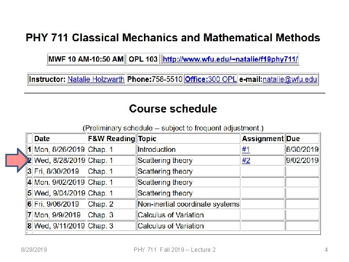 8/28/2019 PHY 711 Fall 2019 -- Lecture 2 4 8/28/2019 PHY 711 Fall 2019 -- Lecture 2 4