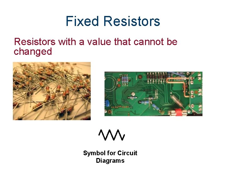 Fixed Resistors with a value that cannot be changed Symbol for Circuit Diagrams 