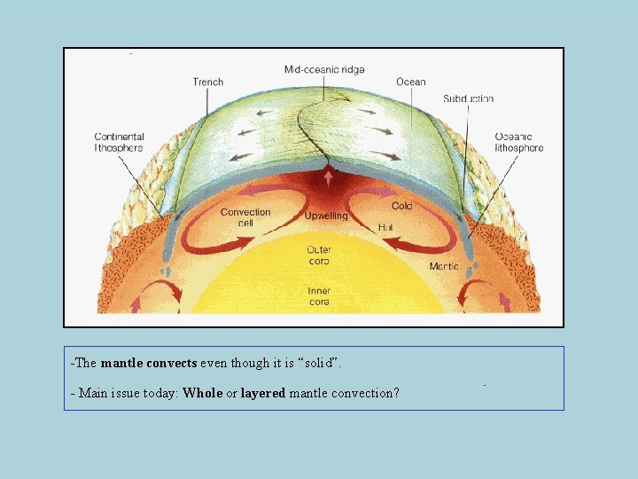 -The mantle convects even though it is “solid”. - Main issue today: Whole or