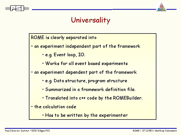 ROME Softies Meeting Presented by Matthias Schneebeli Paul