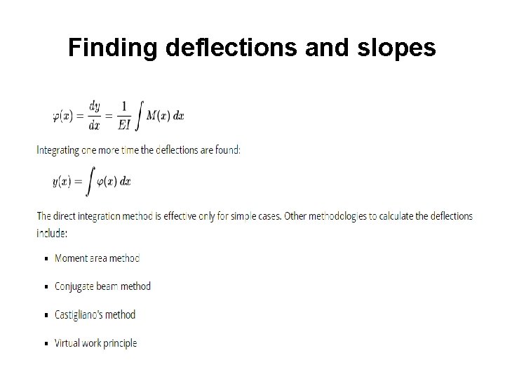Finding deflections and slopes 