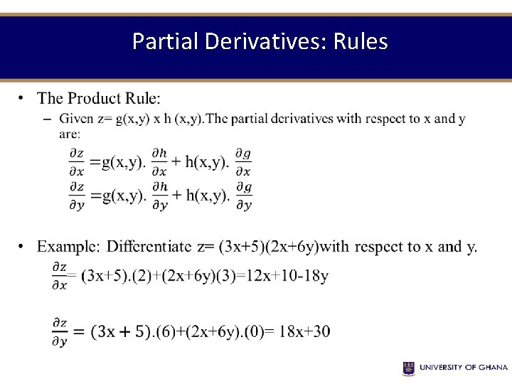 Partial Derivatives: Rules • 