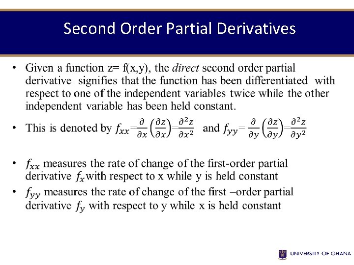 Second Order Partial Derivatives • 