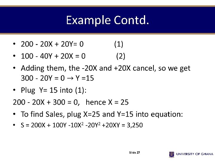 Example Contd. • Slide 27 