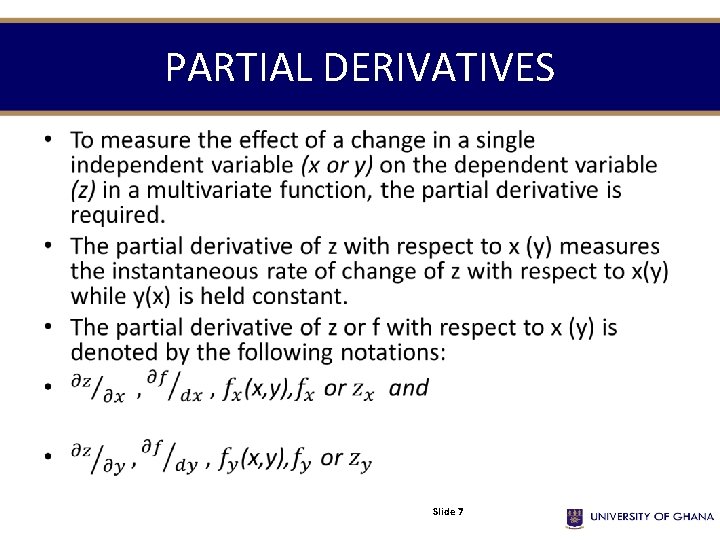 PARTIAL DERIVATIVES • Slide 7 