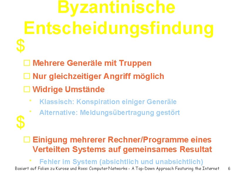 Byzantinische Entscheidungsfindung $Byzanz/Konstantinopel, 1453 � Mehrere Generäle mit Truppen � Nur gleichzeitiger Angriff möglich