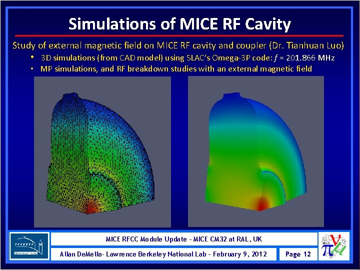 Simulations of MICE RF Cavity Study of external magnetic field on MICE RF cavity