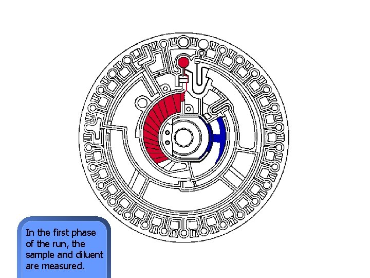 In the first phase of the run, the sample and diluent are measured. 