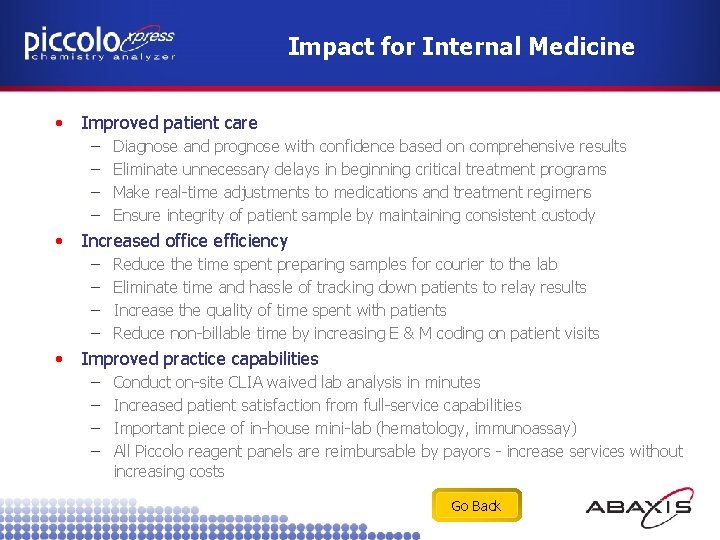 Impact for Internal Medicine • Improved patient care – – • Increased office efficiency