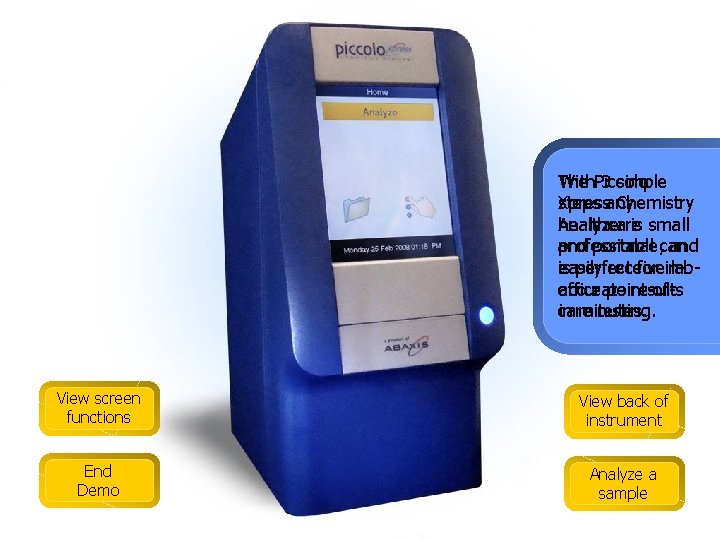 The With. Piccolo 3 simple Xpress steps any Chemistry Analyzer healthcare is small and