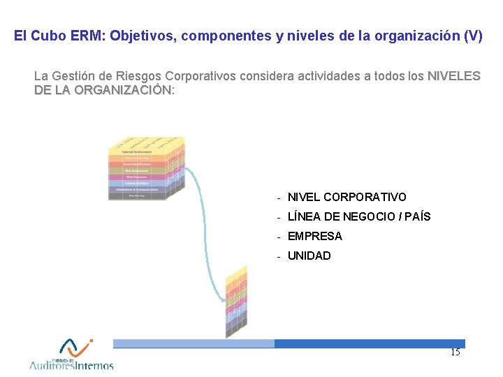 El Cubo ERM: Objetivos, componentes y niveles de la organización (V) La Gestión de