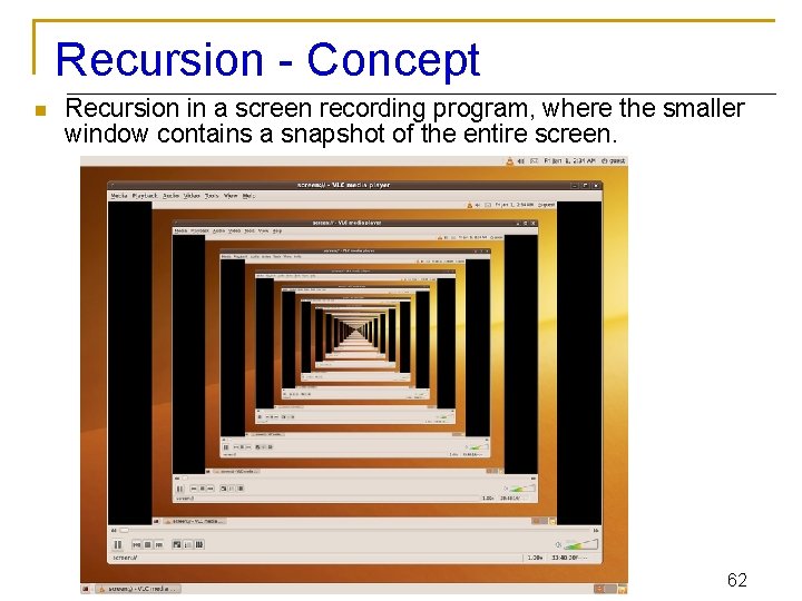 Recursion - Concept n Recursion in a screen recording program, where the smaller window
