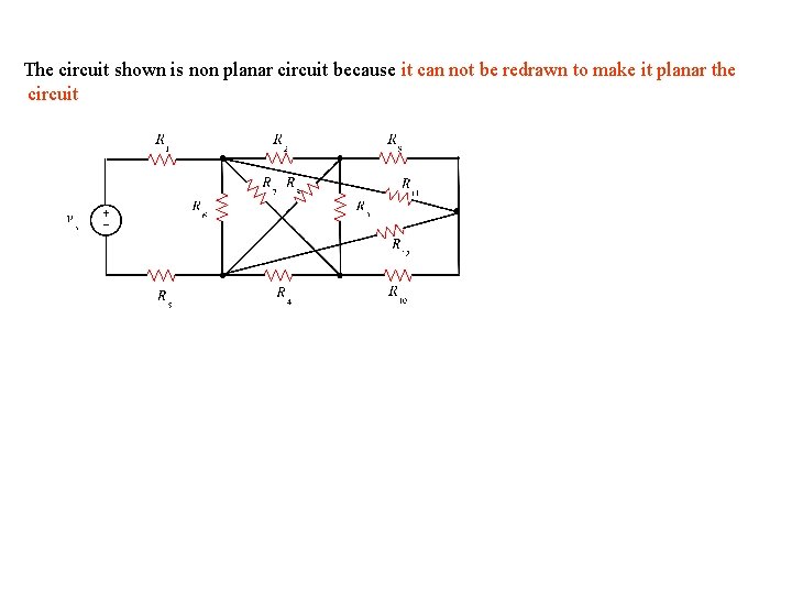 The circuit shown is non planar circuit because it can not be redrawn to