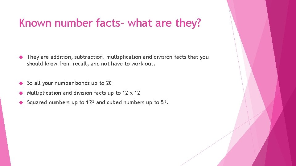 Using known number facts Summer 2 week 1