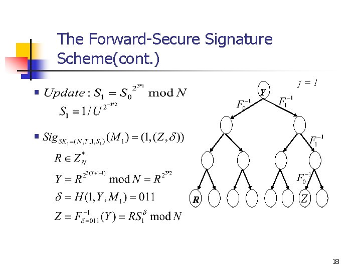 The Forward-Secure Signature Scheme(cont. ) § Y j=1 § R Z 18 