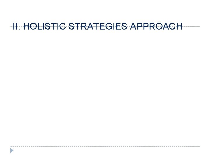 II. HOLISTIC STRATEGIES APPROACH 