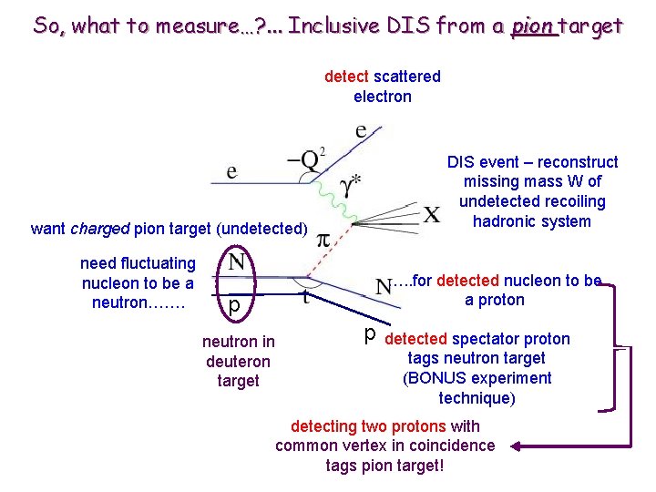 So, what to measure…? . . . Inclusive DIS from a pion target detect
