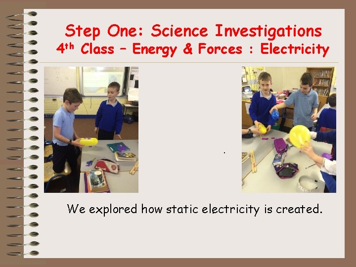 Step One: Science Investigations 4 th Class – Energy & Forces : Electricity .