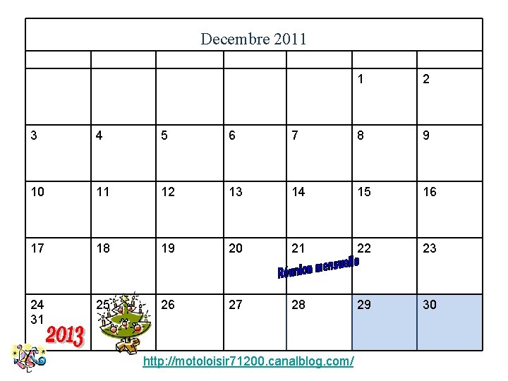 Decembre 2011 LUNDI MARDI MERCREDI JEUDI VENDREDI SAMEDI DIMANCHE 1 2 3 4 5