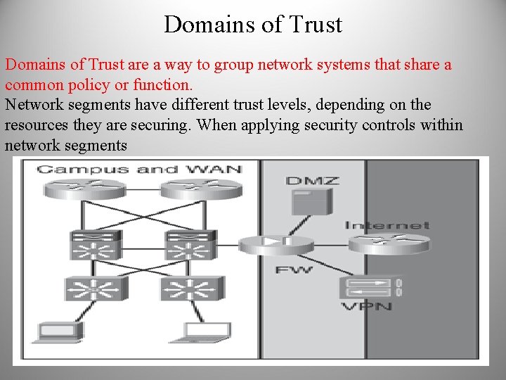 Domains of Trust are a way to group network systems that share a common