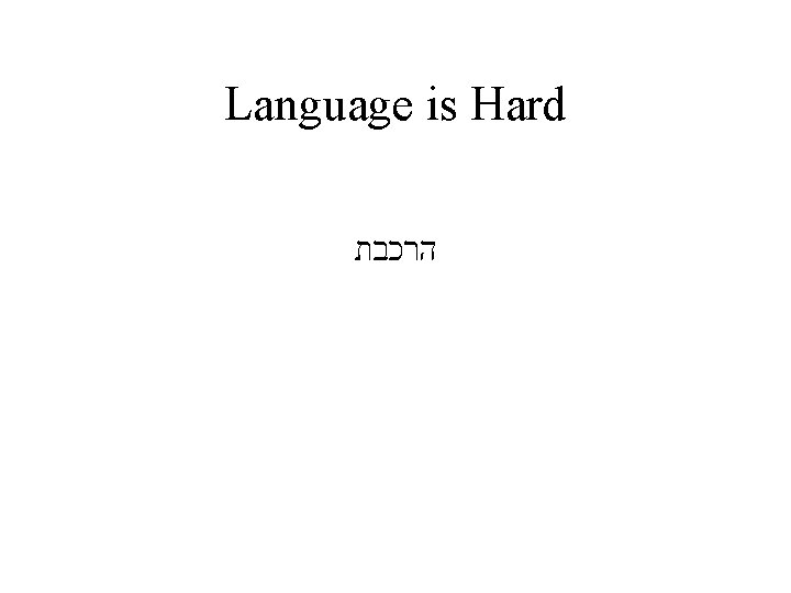 Language is Hard הרכבת Language is Hard הרכבת