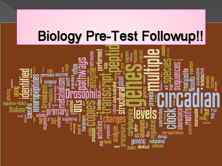 Biology Pre-Test Followup!! 