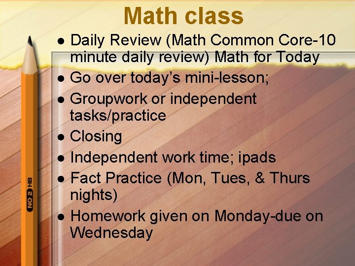 Math class l l l l Daily Review (Math Common Core-10 minute daily review)