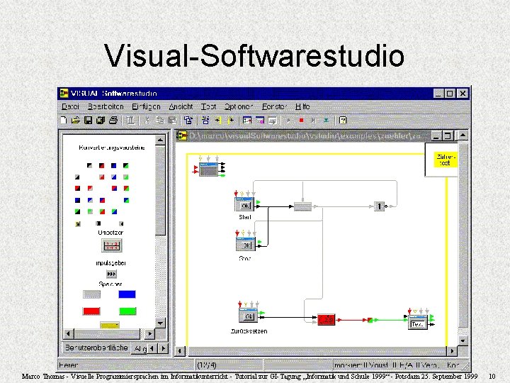 Visual-Softwarestudio Marco Thomas - Visuelle Programmiersprachen im Informatikunterricht - Tutorial zur GI-Tagung „Informatik und