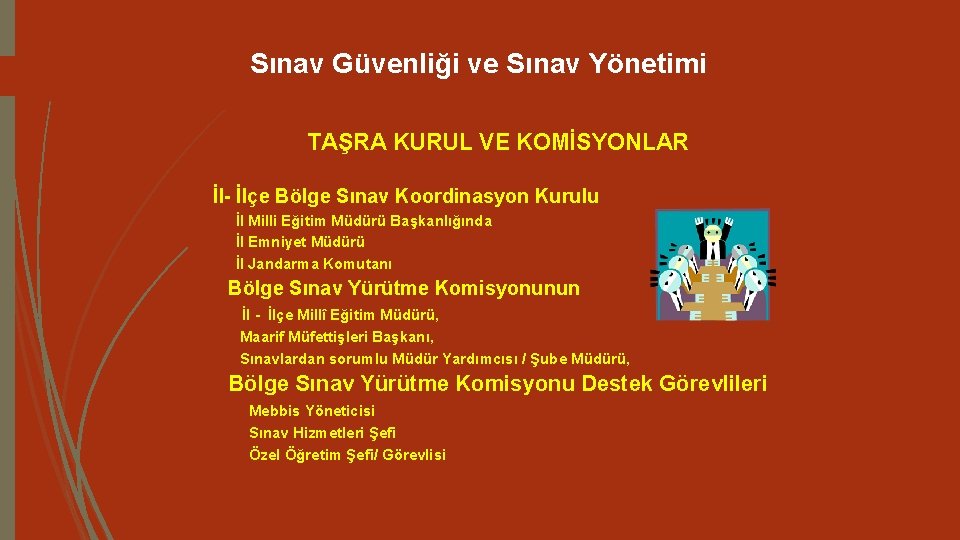 Sınav Güvenliği ve Sınav Yönetimi TAŞRA KURUL VE KOMİSYONLAR İl- İlçe Bölge Sınav Koordinasyon