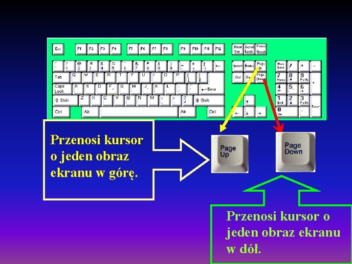 Przenosi kursor o jeden obraz ekranu w górę. Przenosi kursor o jeden obraz ekranu Przenosi kursor o jeden obraz ekranu w górę. Przenosi kursor o jeden obraz ekranu