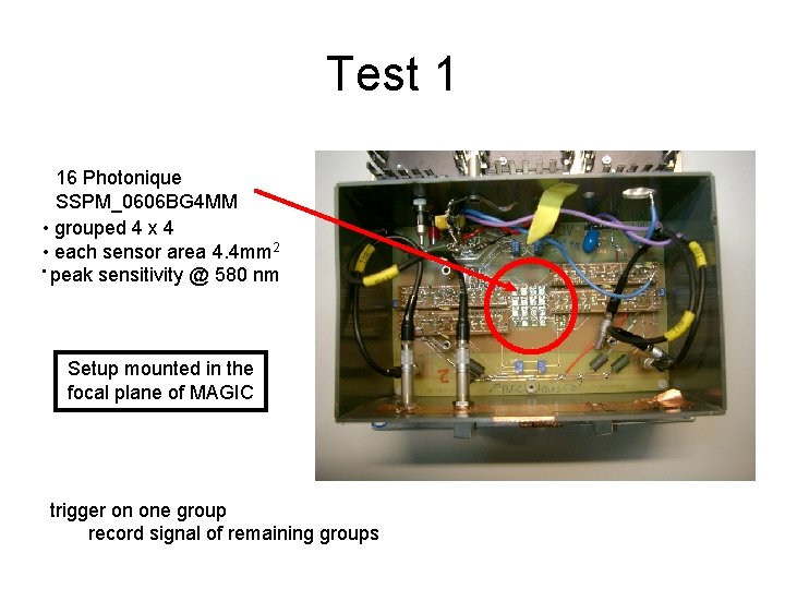 Test 1 16 Photonique SSPM_0606 BG 4 MM • grouped 4 x 4 •