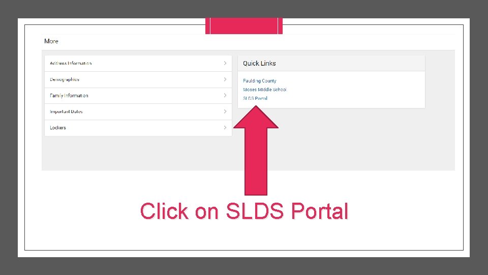 Click on SLDS Portal 