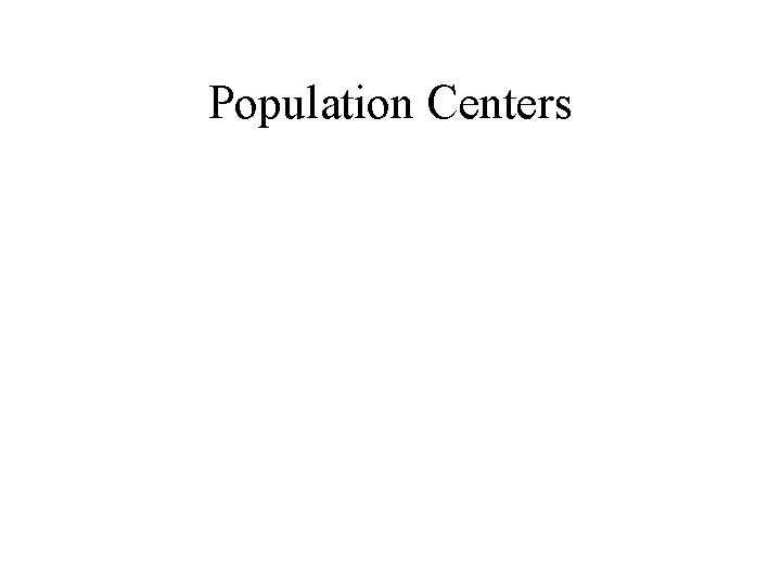 Population Centers 