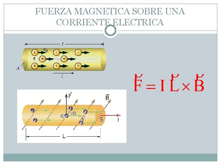 FUERZA MAGNETICA SOBRE UNA CORRIENTE ELECTRICA 