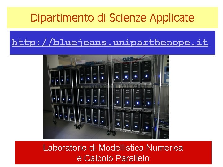 Dipartimento di Scienze Applicate http: //bluejeans. uniparthenope. it Laboratorio di Modellistica Numerica e Calcolo