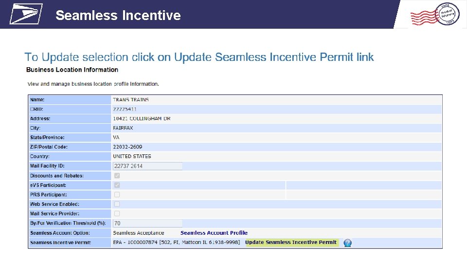 Seamless Incentive uct Prod ns tio lu o S Seamless Incentive uct Prod ns tio lu o S