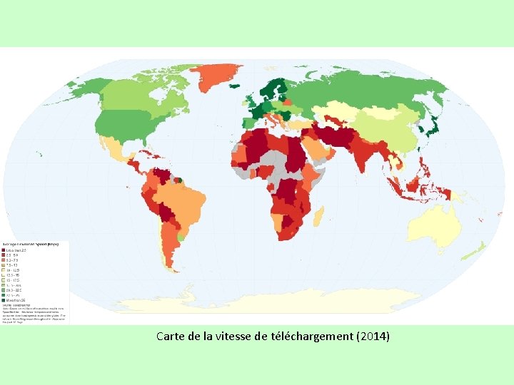 Carte de la vitesse de téléchargement (2014) 