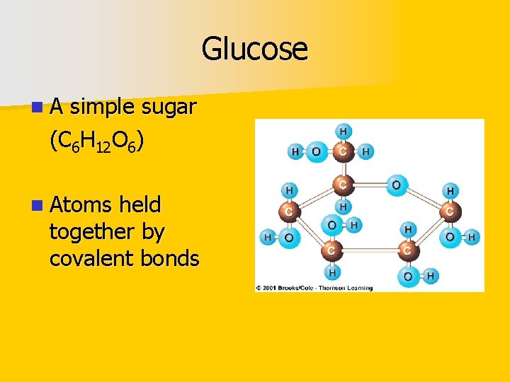 Glucose n. A simple sugar (C 6 H 12 O 6) n Atoms held