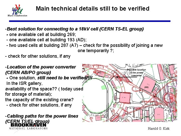 Main technical details still to be verified -Best solution for connecting to a 18