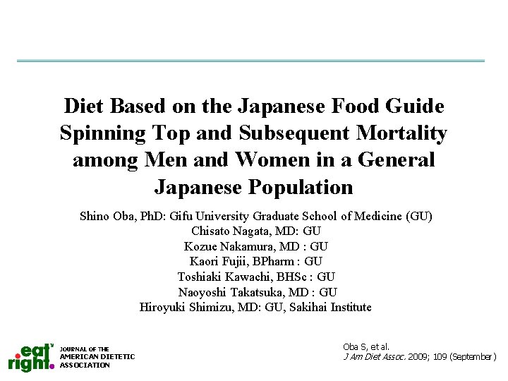 Diet Based on the Japanese Food Guide Spinning Top and Subsequent Mortality among Men