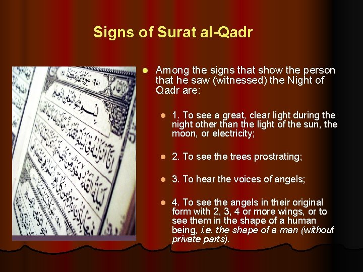 Signs of Surat al-Qadr l Among the signs that show the person that he