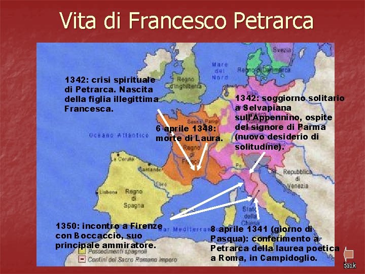 Vita di Francesco Petrarca 1342: crisi spirituale di Petrarca. Nascita della figlia illegittima Francesca.