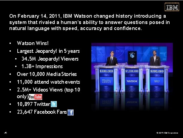 On February 14, 2011, IBM Watson changed history introducing a system that rivaled a