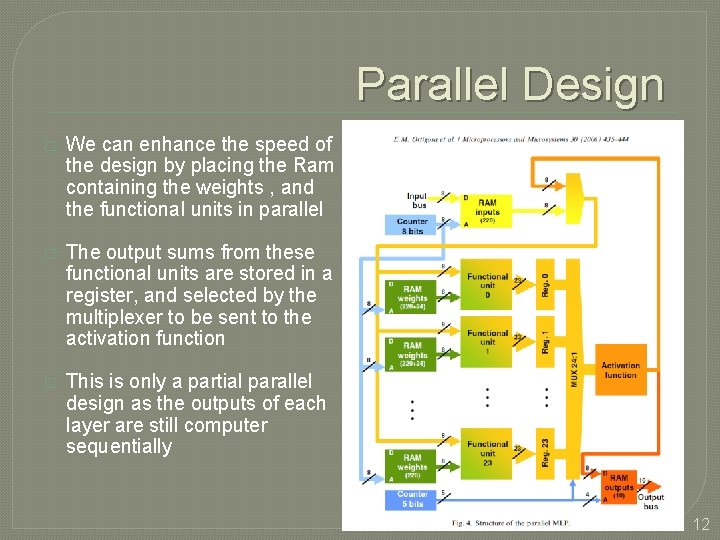 Parallel Design � We can enhance the speed of the design by placing the