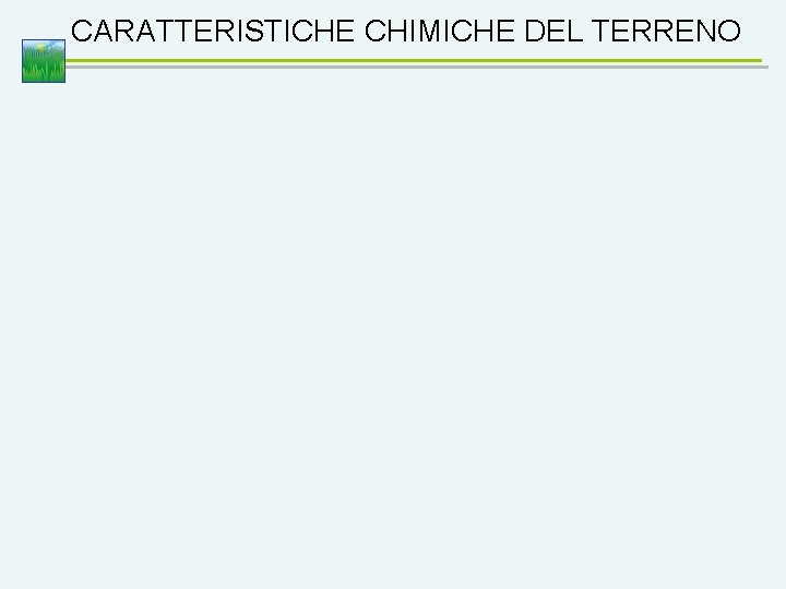 CARATTERISTICHE CHIMICHE DEL TERRENO 
